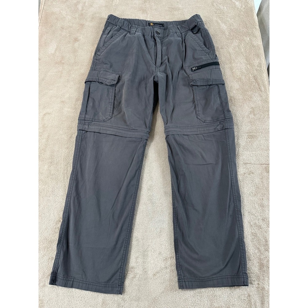 BC Clothing Convertible Cargo Pants Mens Size Mx32 Gray Zip Hiking Outdoor EUC